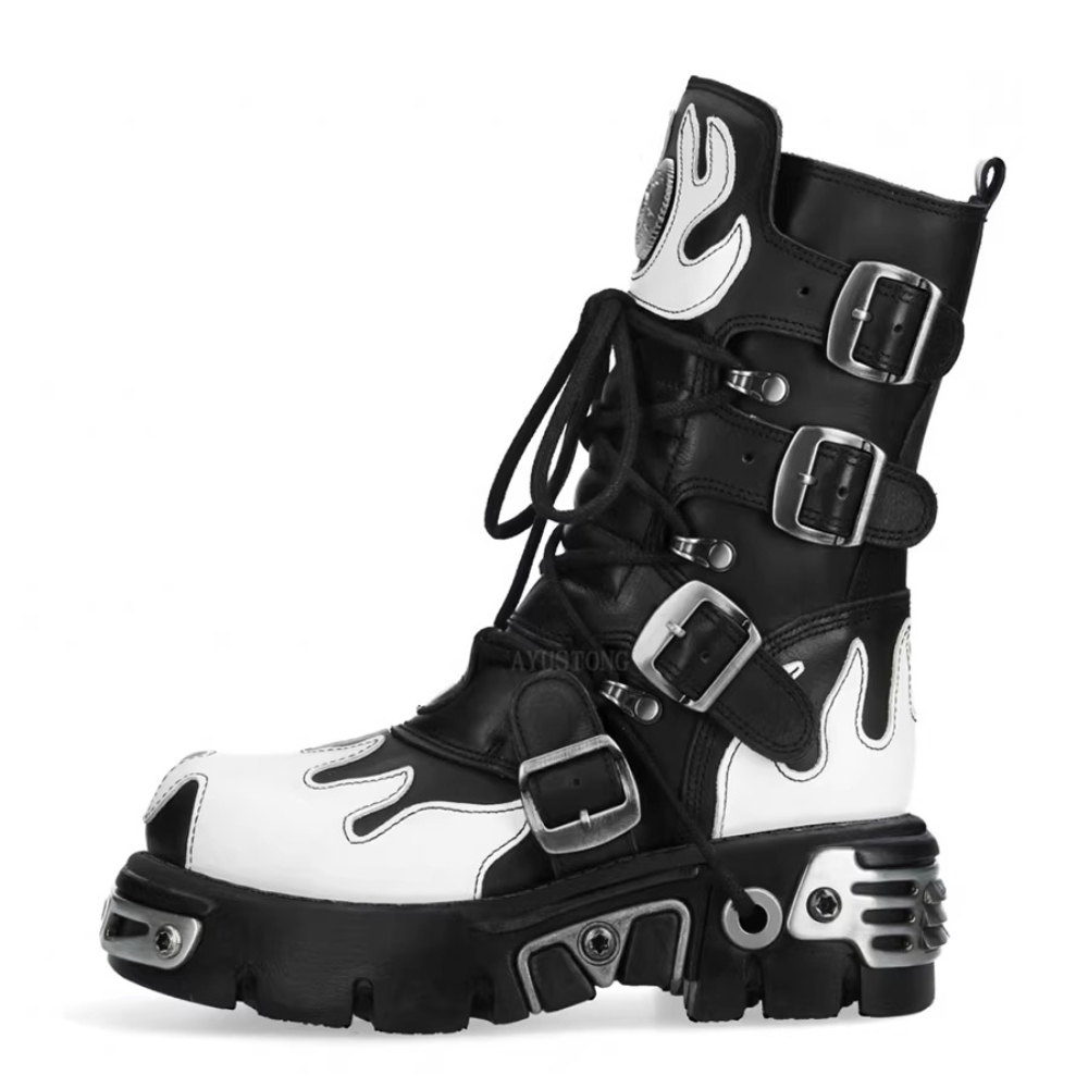 Men'S Accessories Leather - Yeni Moda Erkek Alev Desenli Metal