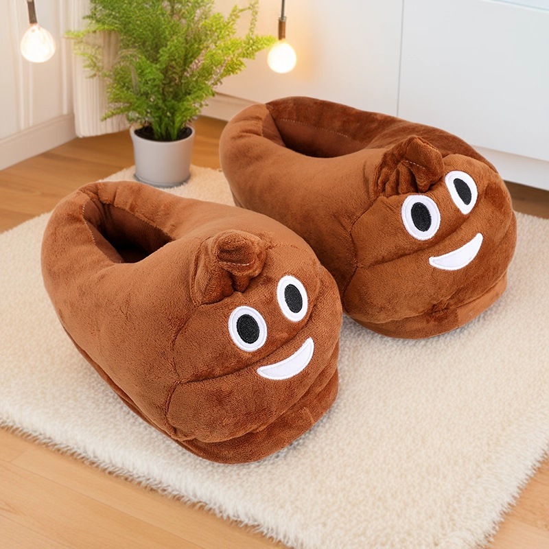 Men'S Accessories Rack - Komik Kaka Emoji Peluş Terlikler Sıcak