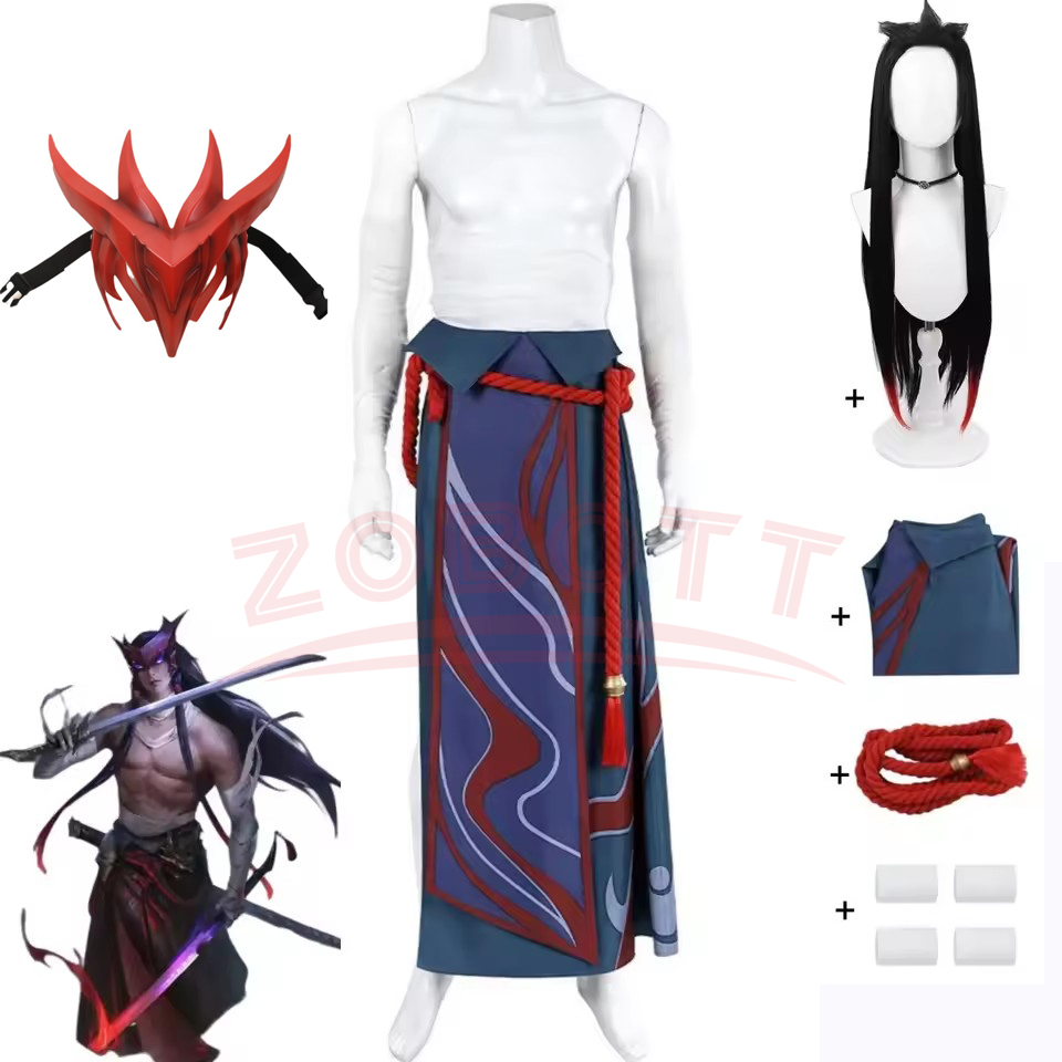 Men Accessories Kit - Oyun LOL Unforgotten Yone Cosplay Kostüm