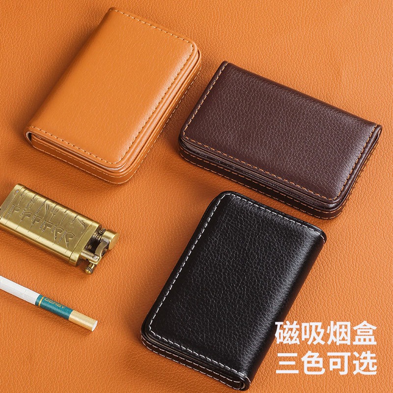 Men'S Accessories Leather - Taşınabilir 8mm sigara kutusu PU deri