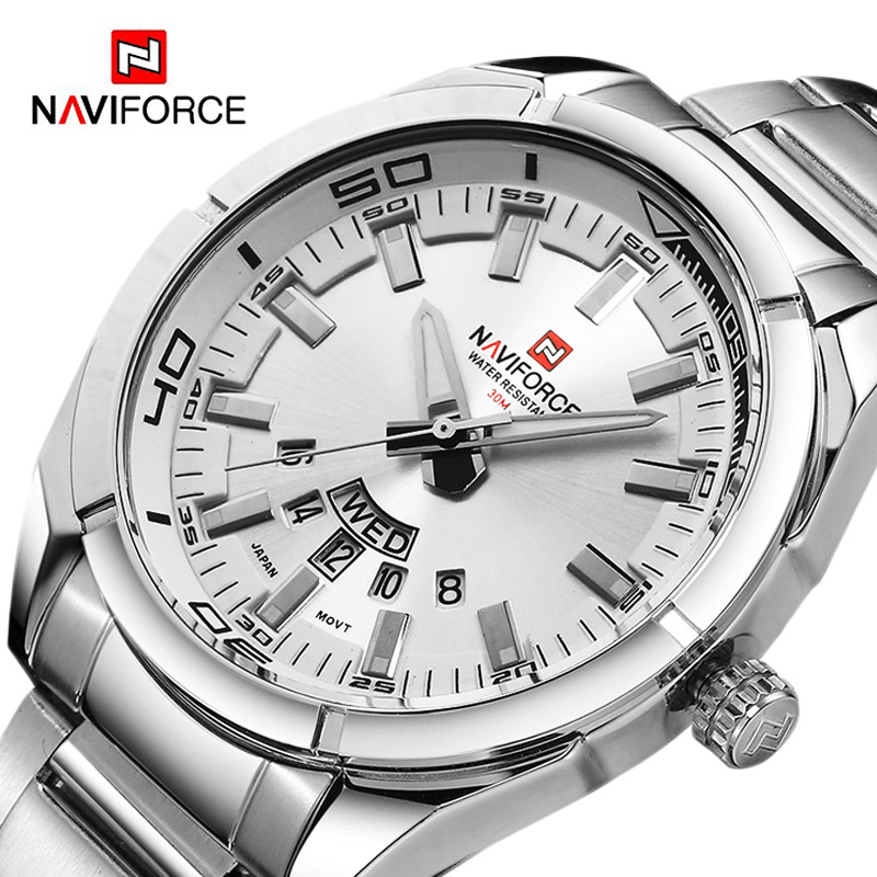 Men'S Accessories Luxury Brands - NAVIFORCE Marka Erkek Saatler Tam Çelik