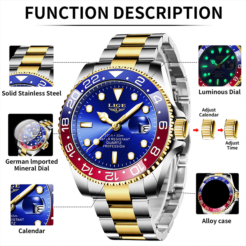 LIGE 2025 yepyeni erkek saati  - Men'S Accessories Luxury Brands incelemesi ve fiyatı